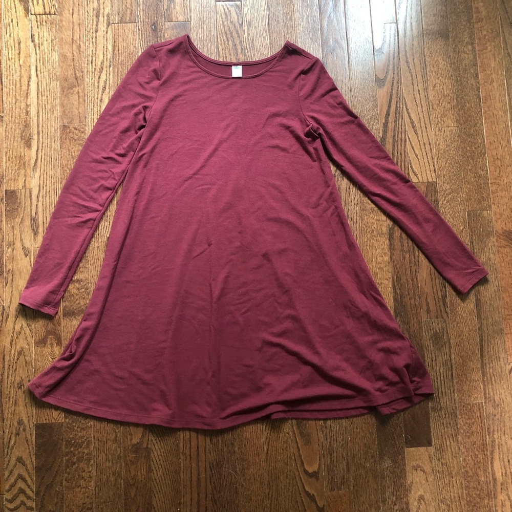 Old Navy Burgundy long sleeve fit and flare dress